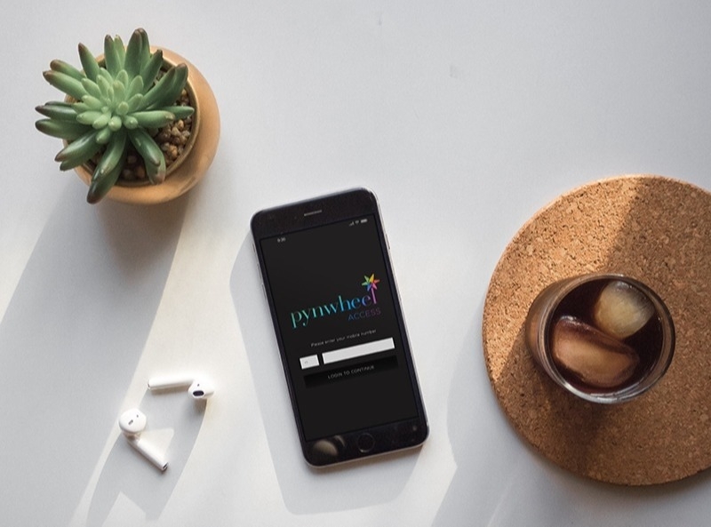 Pynwheel Access app on phone for contactless access for residents